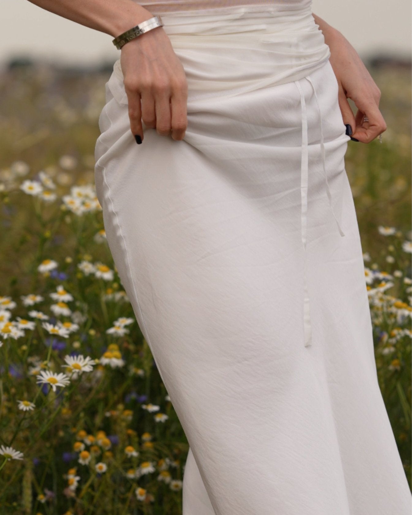 MIDI SKIRT WITH TIES - PENKO