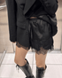 SATIN SHORTS WITH LACE TRIM - PENKO