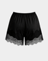 SATIN SHORTS WITH LACE TRIM - PENKO